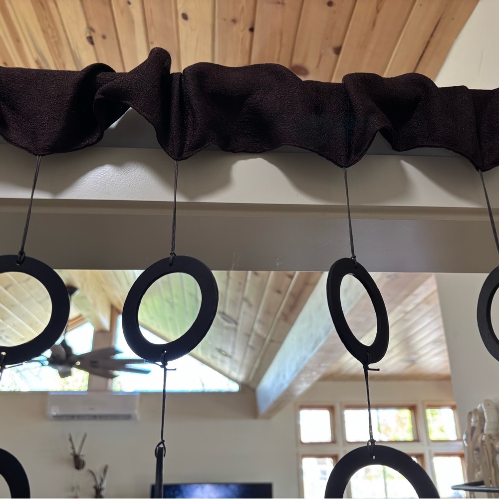 Decorative boho wood curtain panel